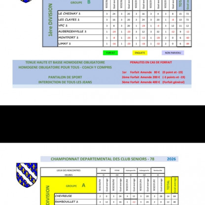 CDC Seniors Dimanche 18 octobre
